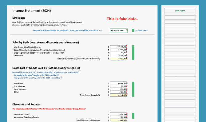 HARDI ABS Income Statement Tab